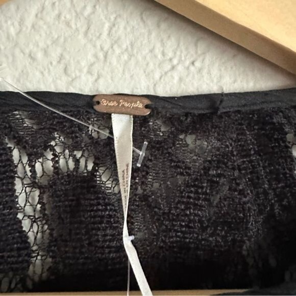 Free People Ruby Black Lace Mini Boho Dress Size Small new with Tags - Picture 10 of 11